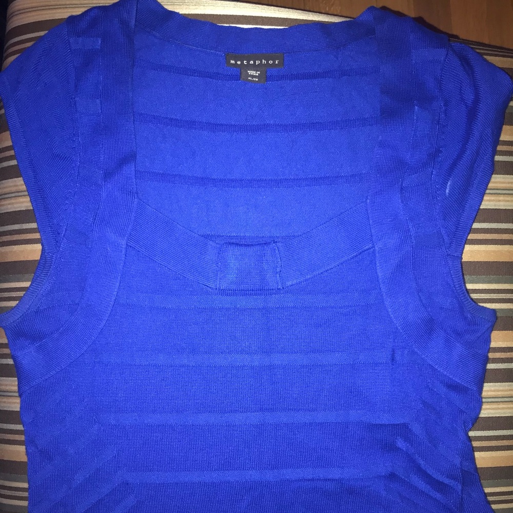 blue formal midi dress